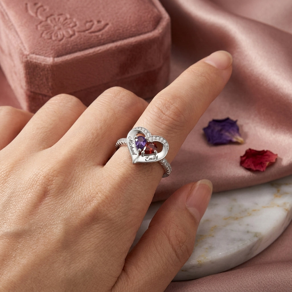 Grandma ring with names and birthstones