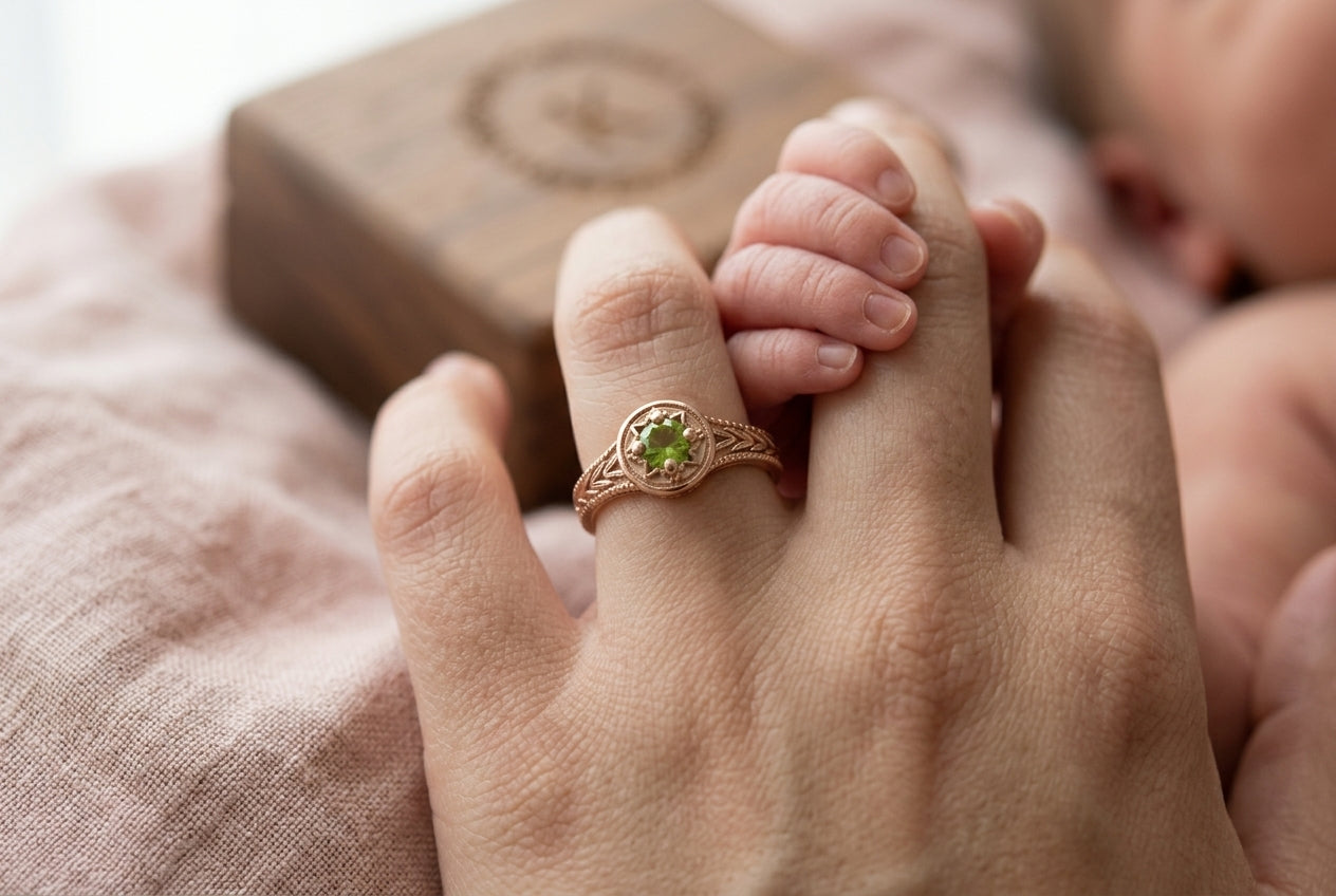 First mother's single-stone ring hero