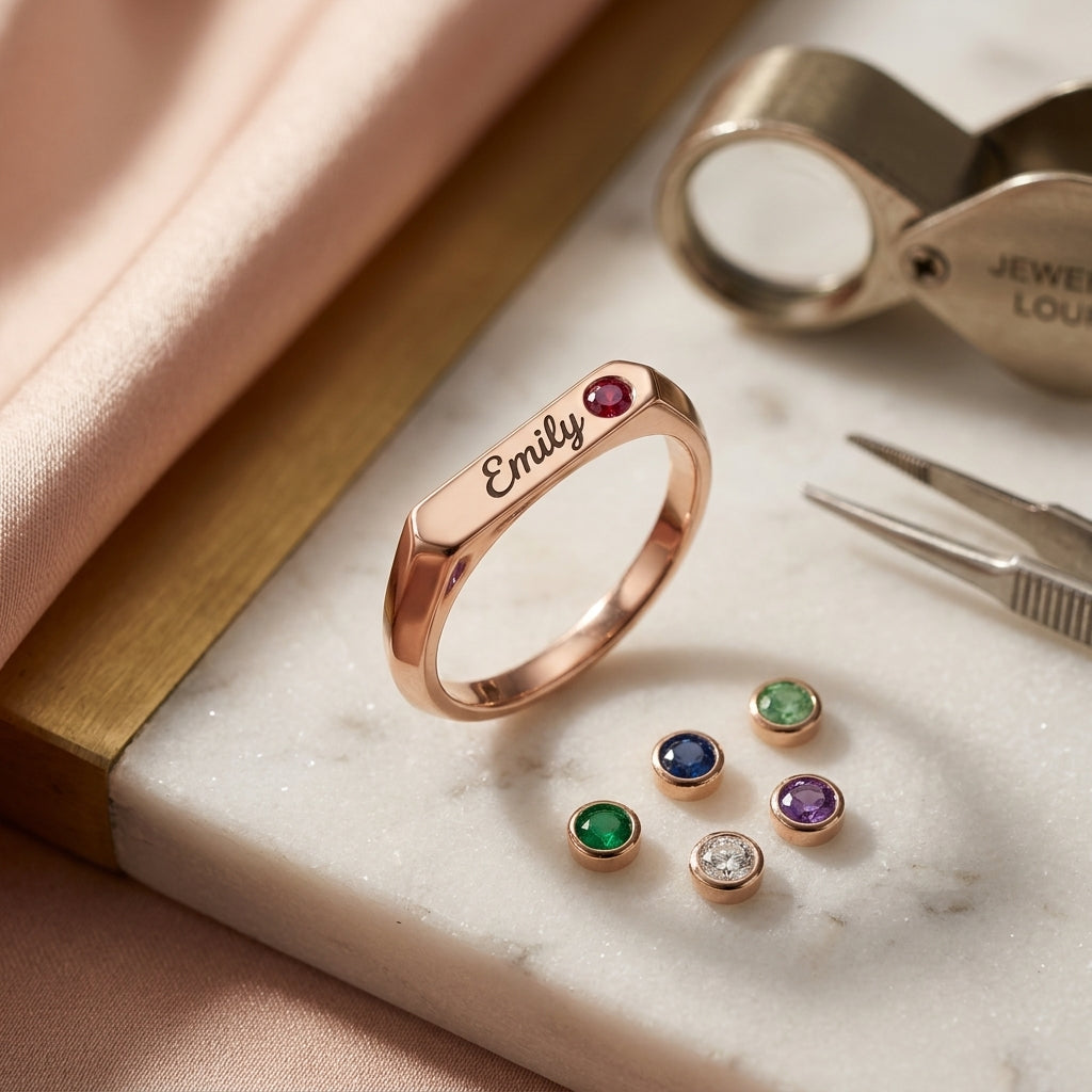 Name and birthstone option