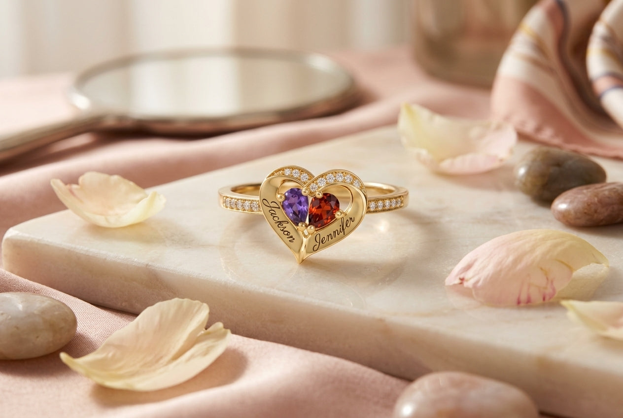 Mother's Ring with Children's Names: How to Pair Names and Birthstones — main editorial visual