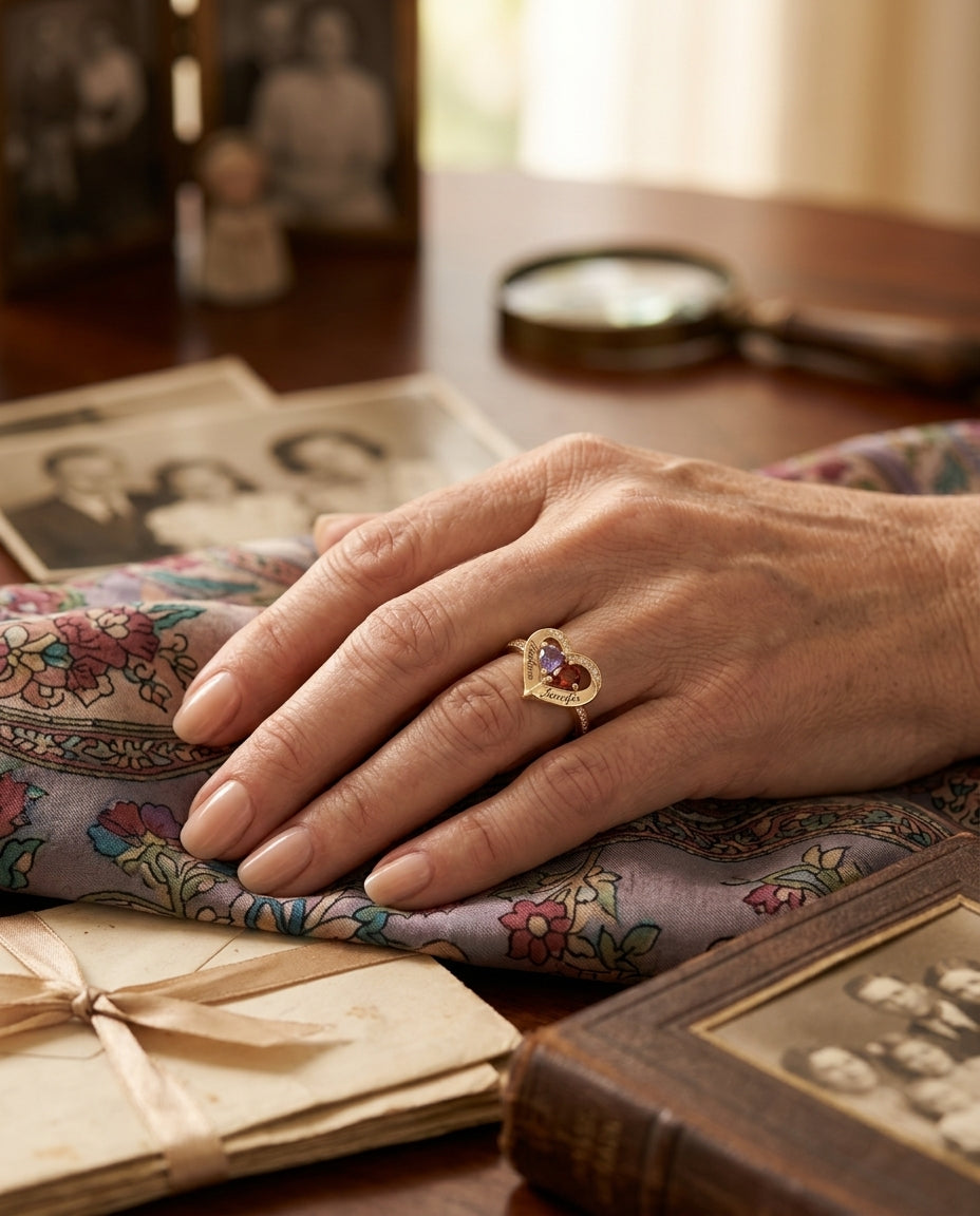 Grandma gift worn at natural scale