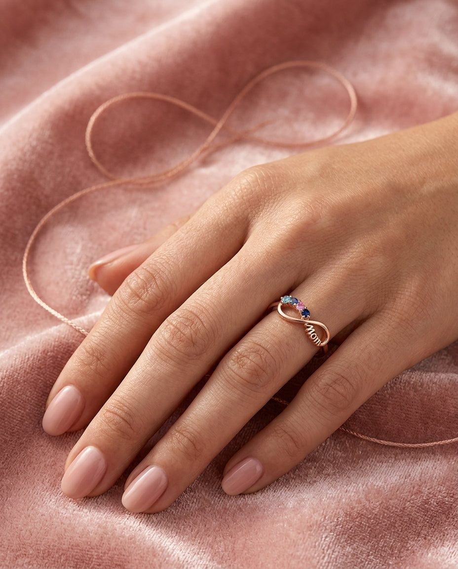 Infinity symbolism at wearable scale