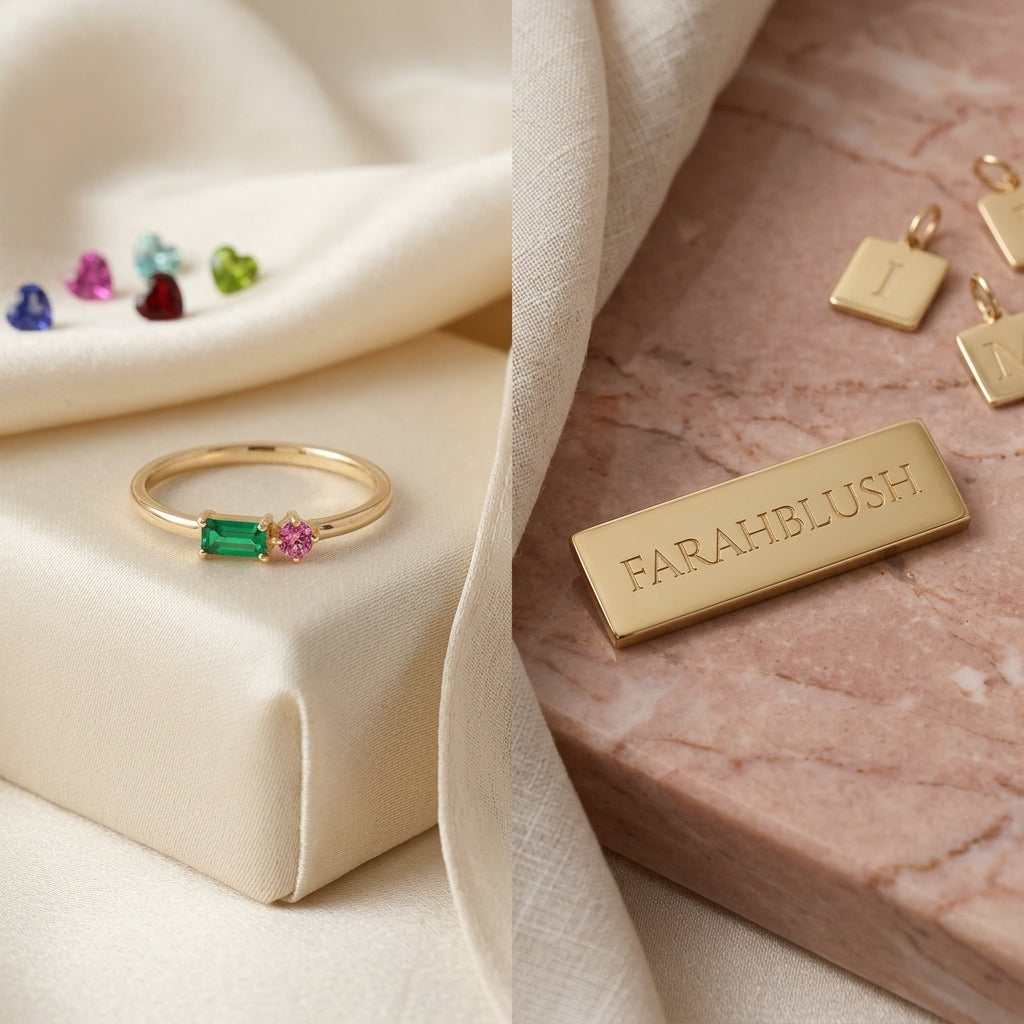 Two birthstones versus engraved name