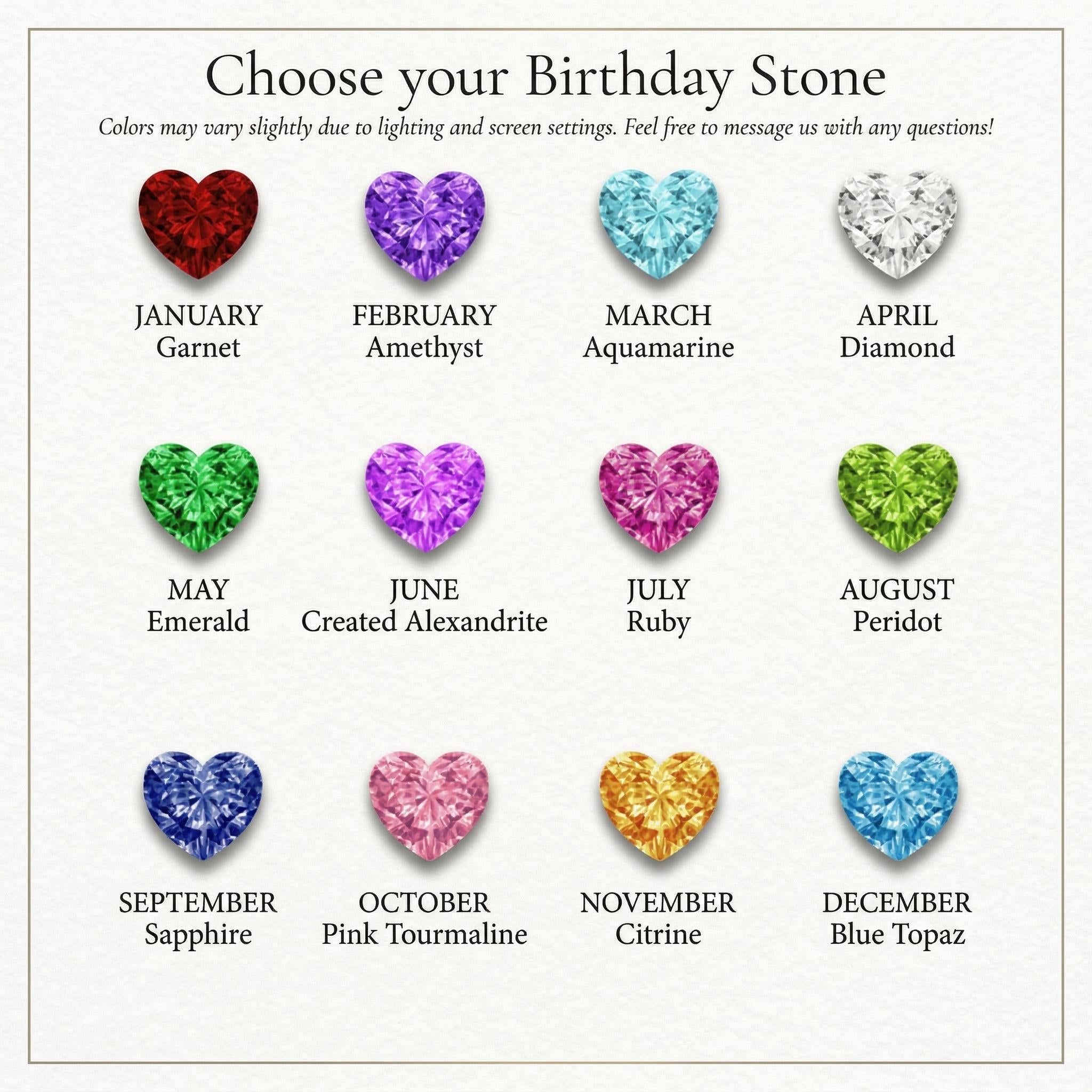 Personalized two-heart name and birthstone ring