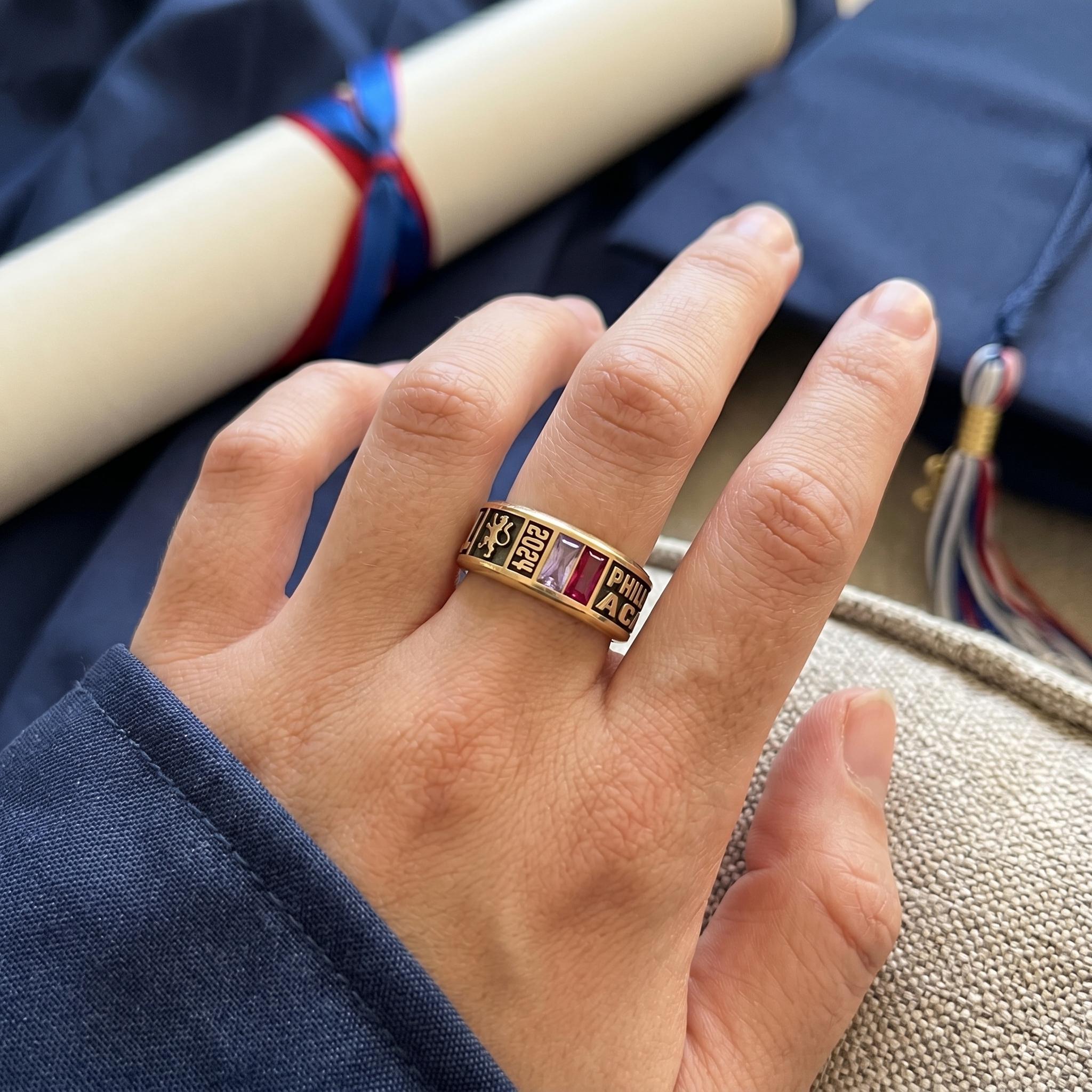 Personalized Graduation Class Ring with Birthstones | Custom College Ring Gift | Vintage Inspired Graduation Keepsake Jewelry