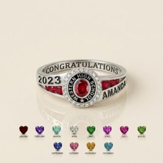 BRS044 graduation birthstone ring