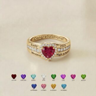 BRS048 heart graduation ring
