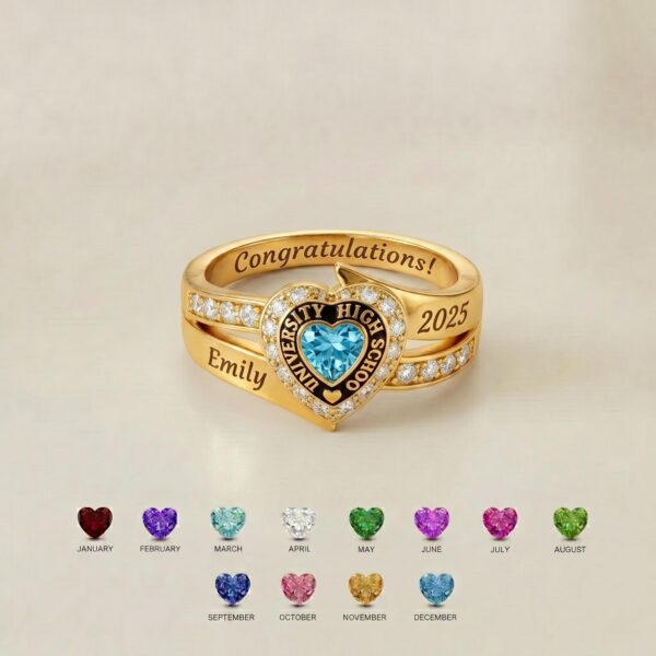 BRS050 heart class ring