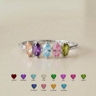 BRS051 marquise multi-birthstone ring
