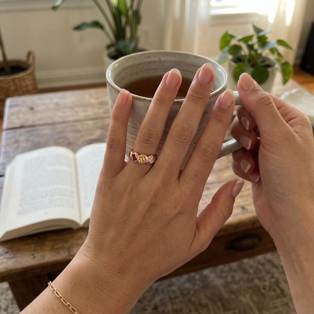 Personalized 3 Birthstone Ring for Mom | Custom Family Birthstone Band Gift | Mothers Day Jewelry for Grandma Mother | BRS107