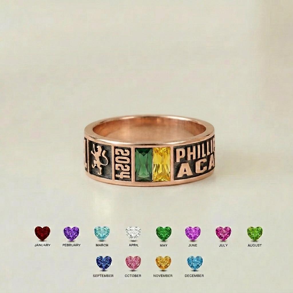 Graduation ring personalization detail