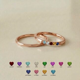 BRS111 five-stone stacking ring set