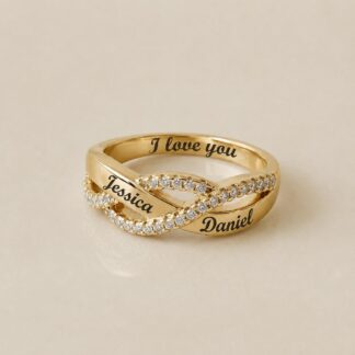 BRS076 personalized infinity name ring