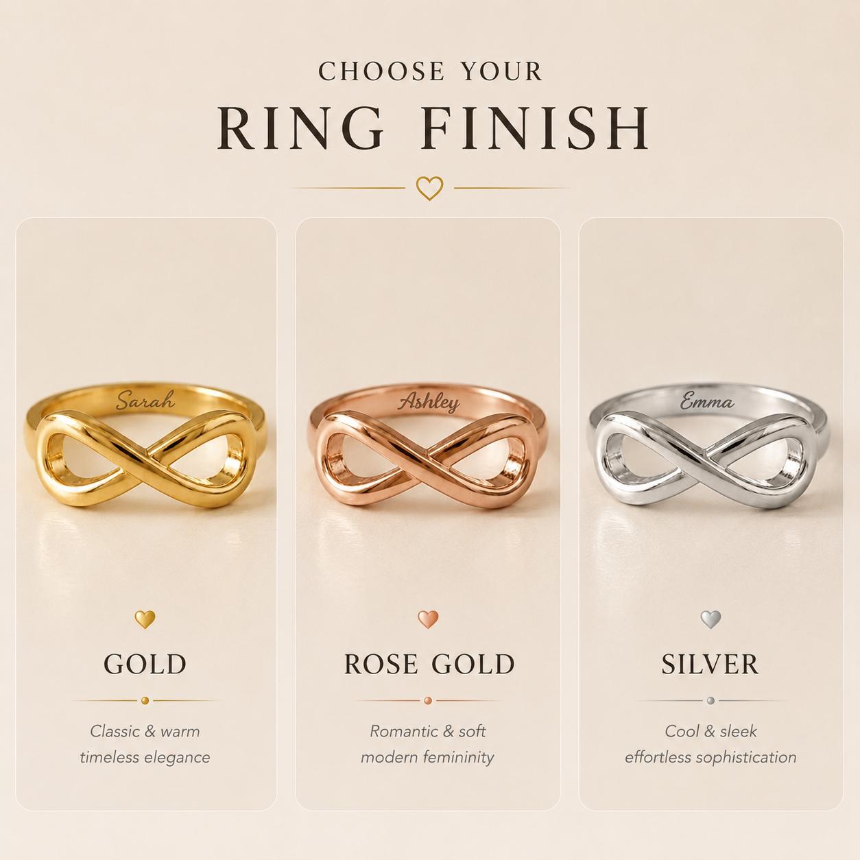 Personalized infinity name ring with custom name