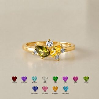 BRS069 pear and marquise two-birthstone ring