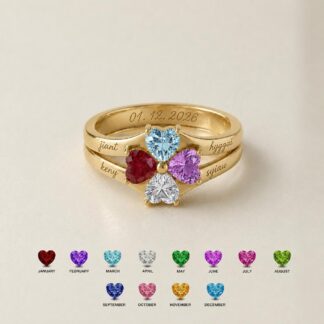 BRS103 four-name birthstone ring