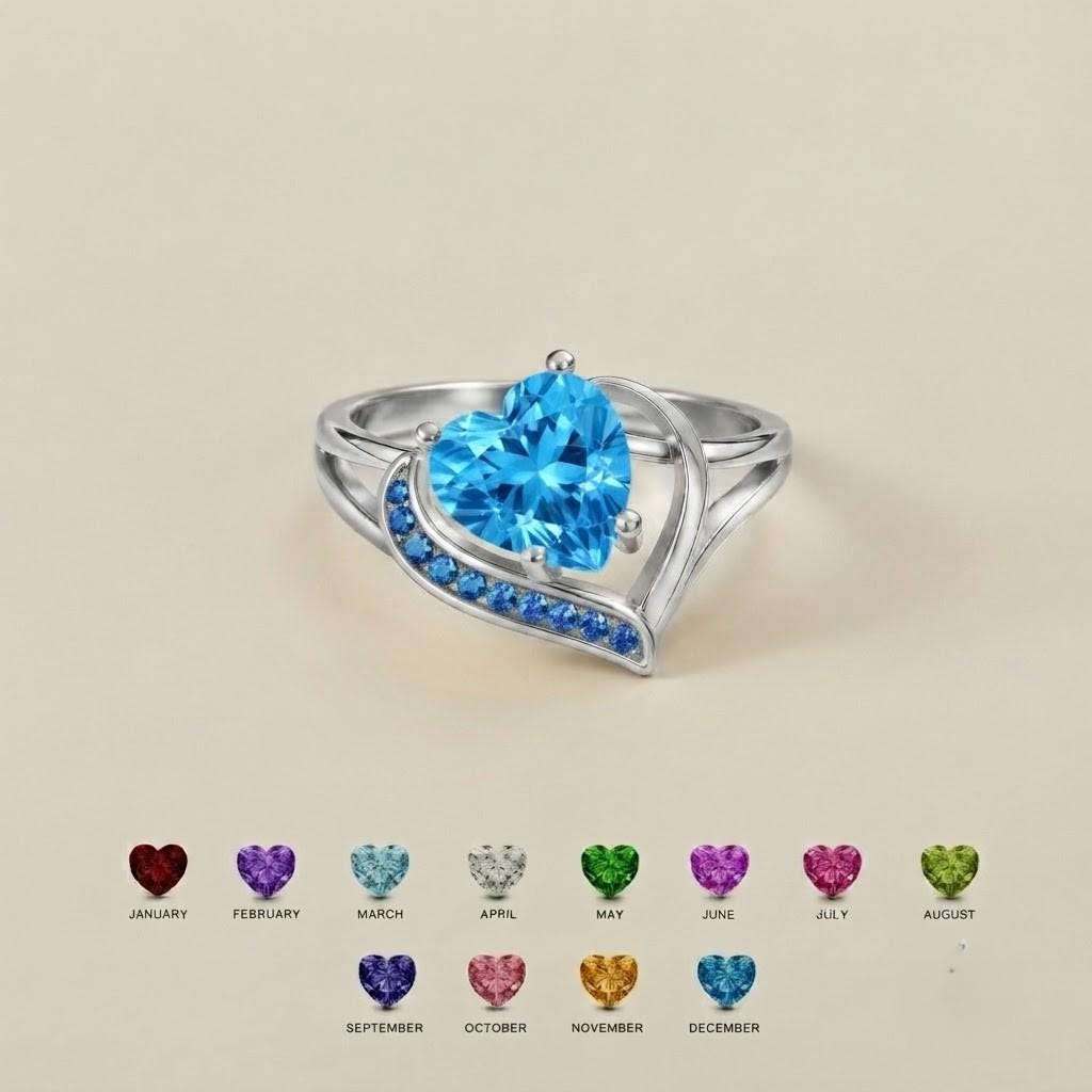 Personalized family keepsake ring for Grandma