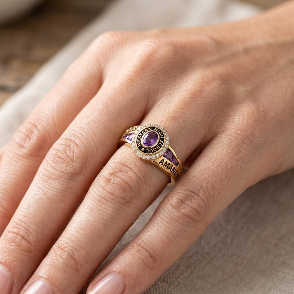 Personalized Graduation Birthstone Ring | Personalized Class Ring Keepsake for Graduates | Graduation Memory Ring Gift | BRS0