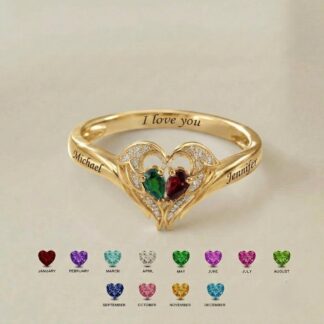 BRS120 personalized heart ring