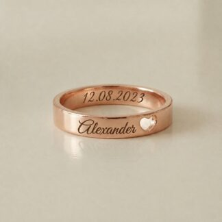 BRS112 personalized name and date ring