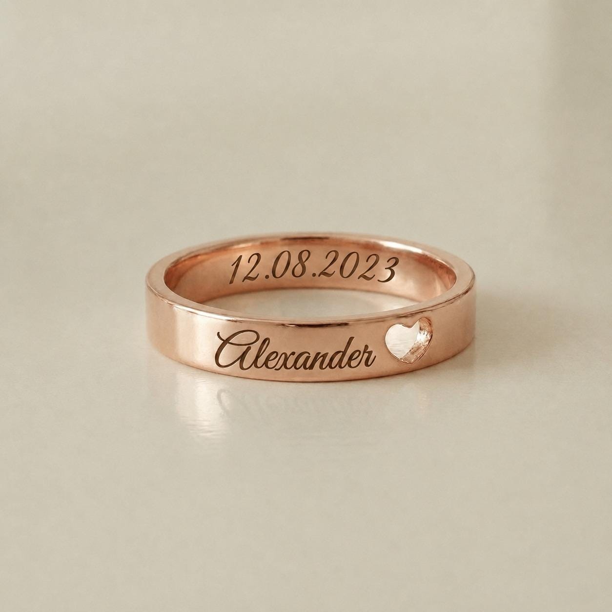 BRS112 personalized name and date ring