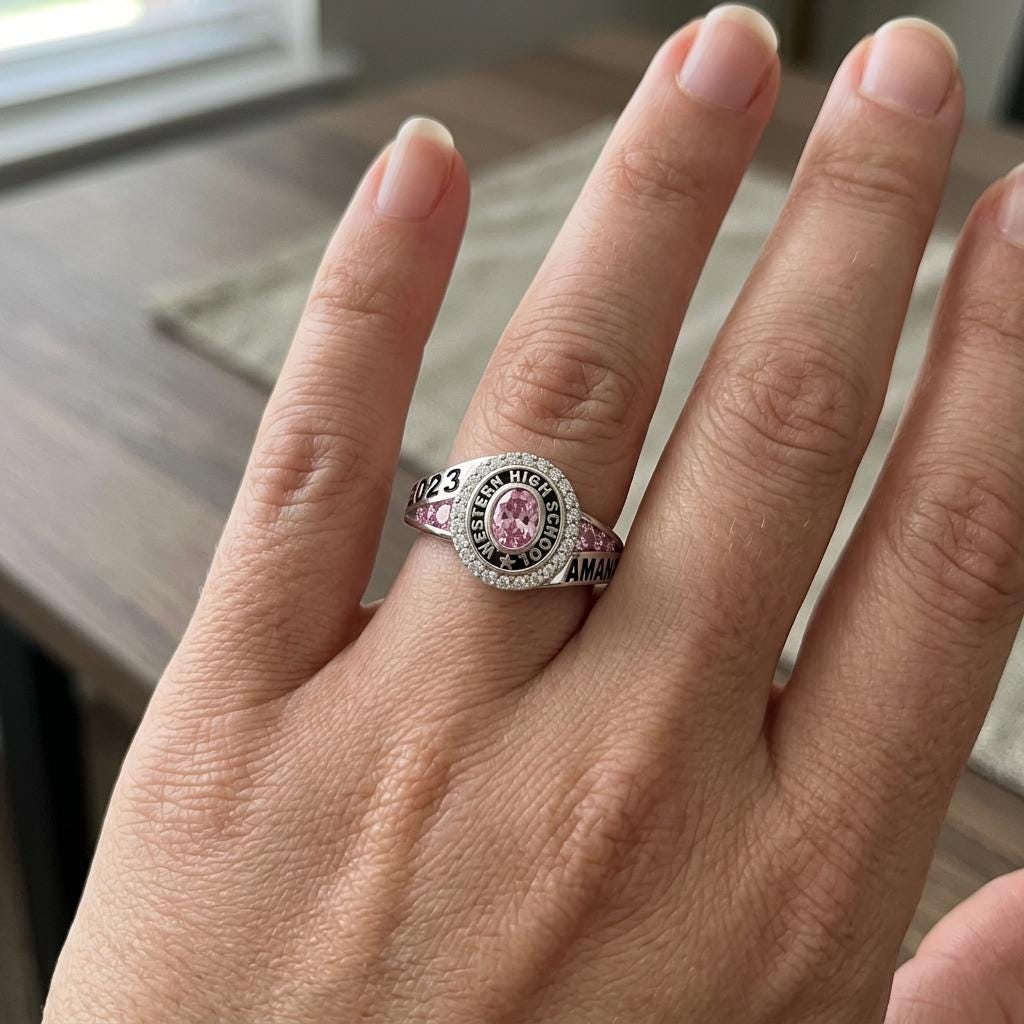 Personalized Graduation Birthstone Ring | Personalized Class Ring Keepsake for Graduates | Graduation Memory Ring Gift | BRS0